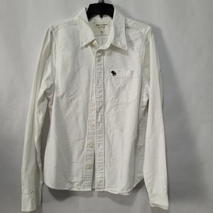 Abercrombie and Fitch White button up long sleeve dress Size XL